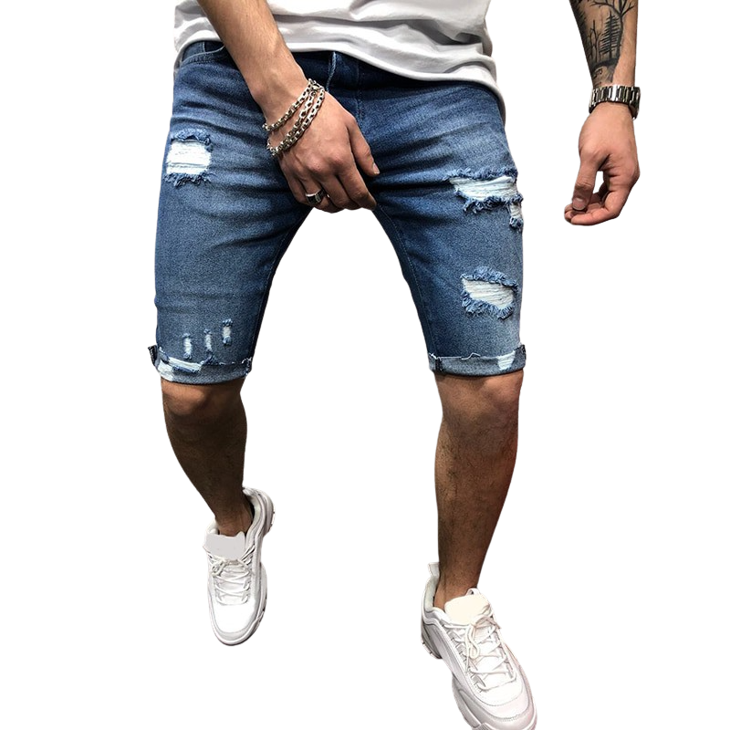 Distressed Denim Shorts