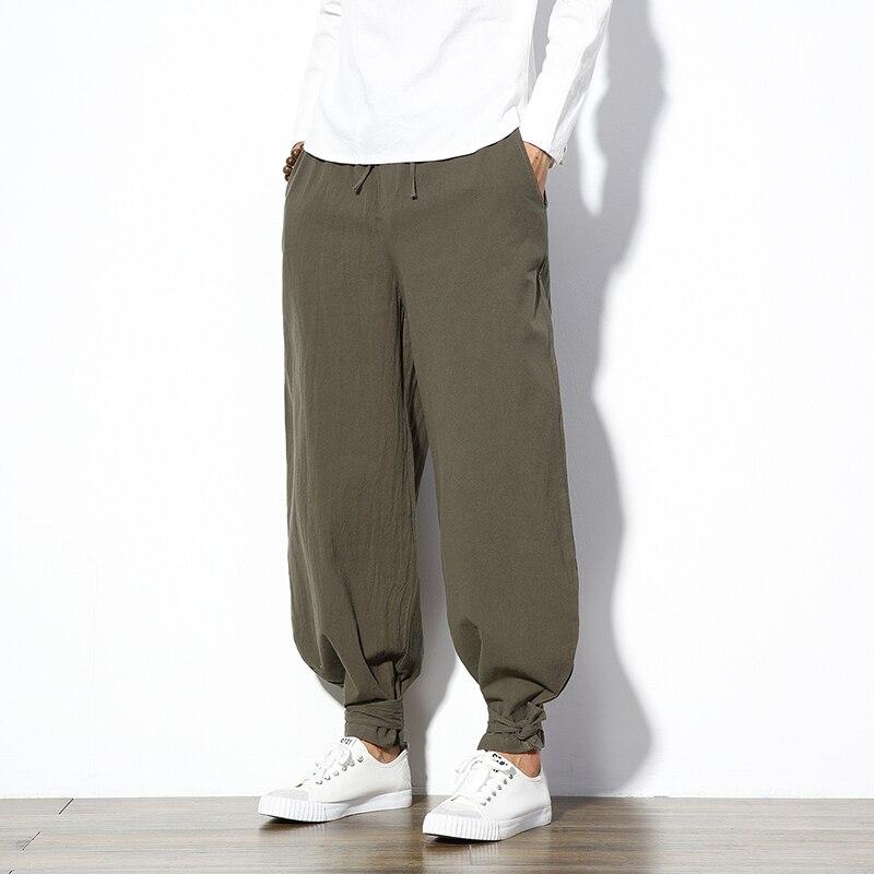 Linen Blend Harem Pants
