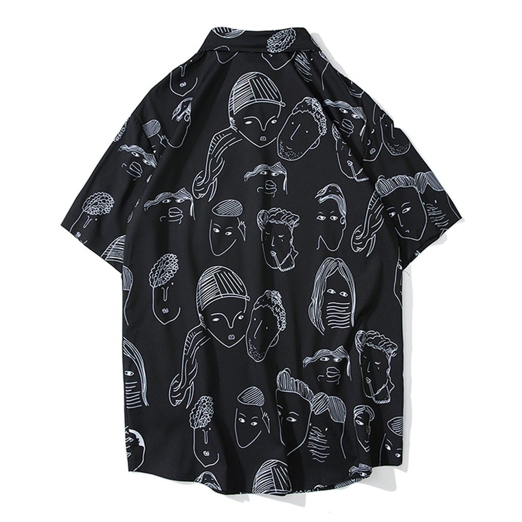 Cartoon Print Short Sleeve Shirt