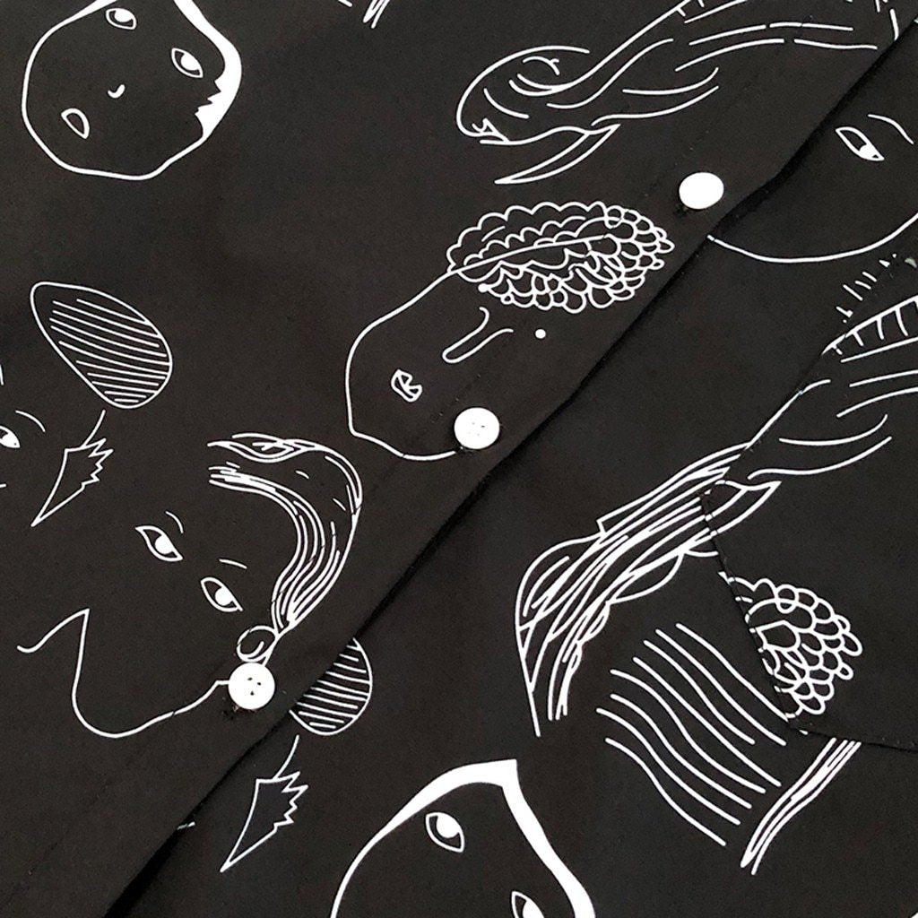 Cartoon Print Short Sleeve Shirt