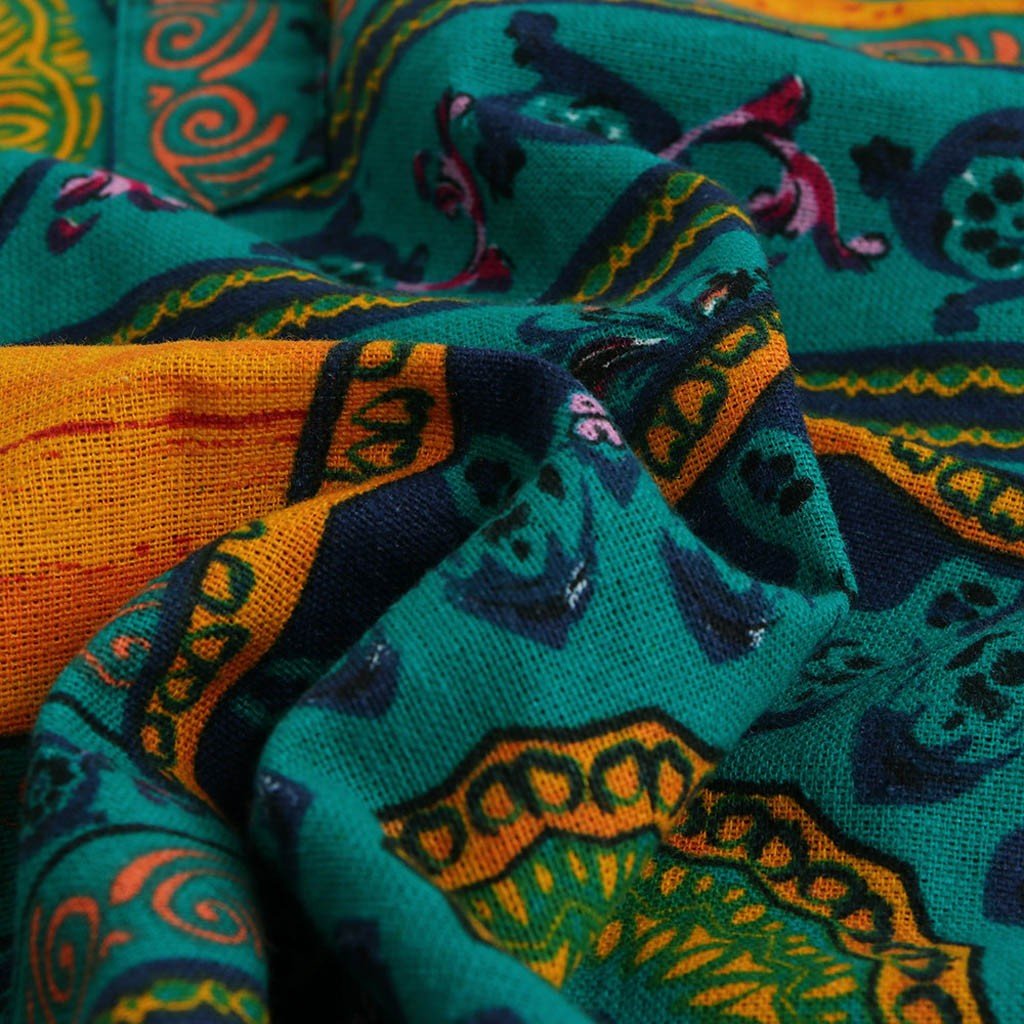 Printed Short Sleeve Linen Blend Shirt