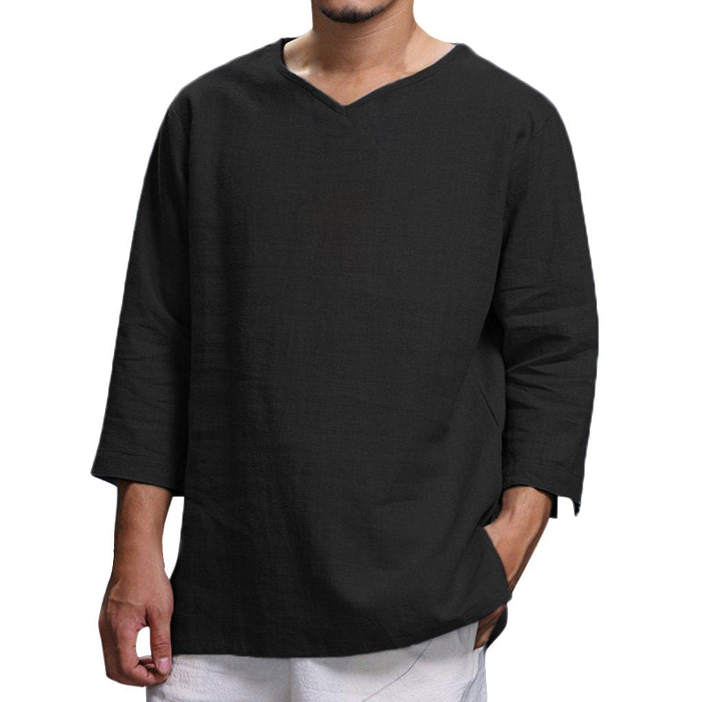 Comfortable Long Sleeve Linen Blend Shirt