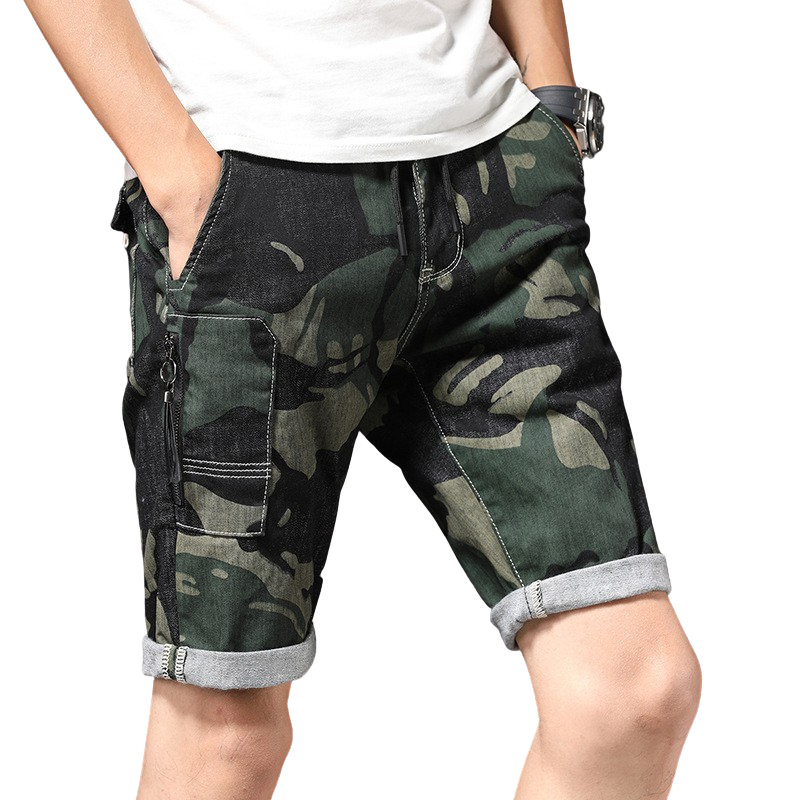 Isaac Camo Denim Shorts