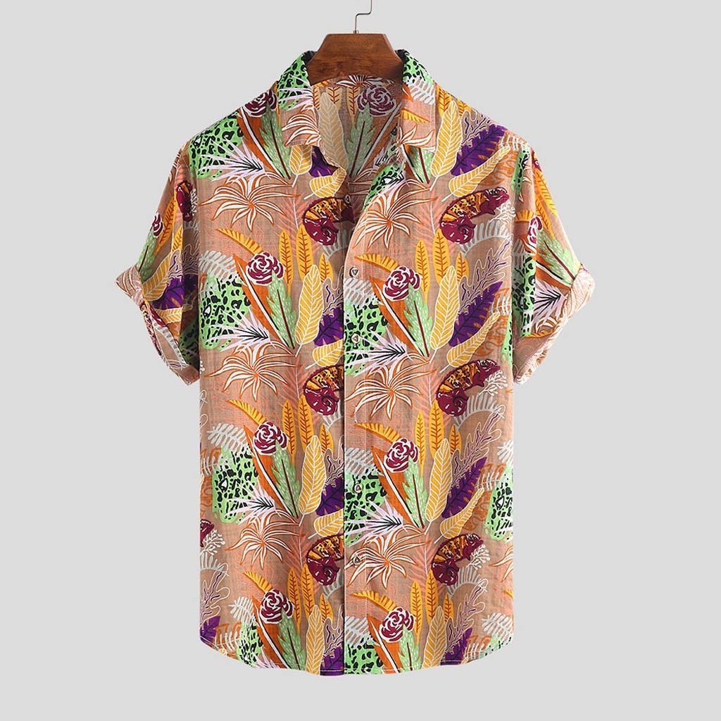 Summer Short Sleeve Button Down Shirt