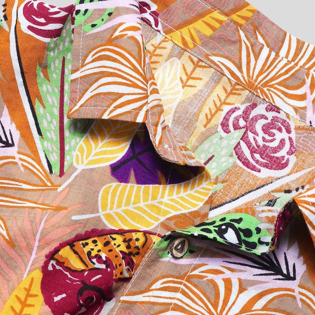 Summer Short Sleeve Button Down Shirt