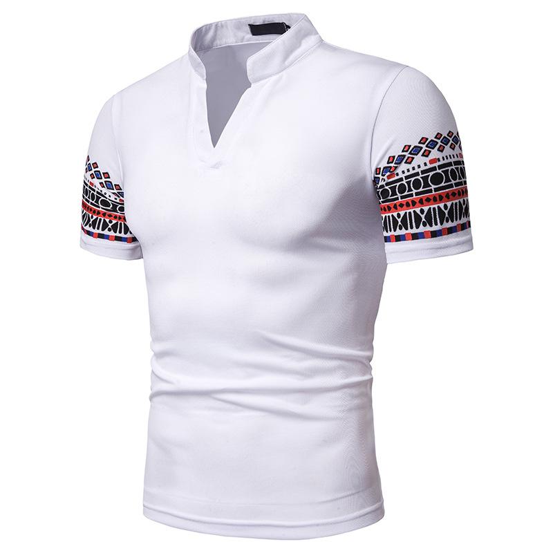 Ashton Mandarin Collared V-Neck Polo Shirt