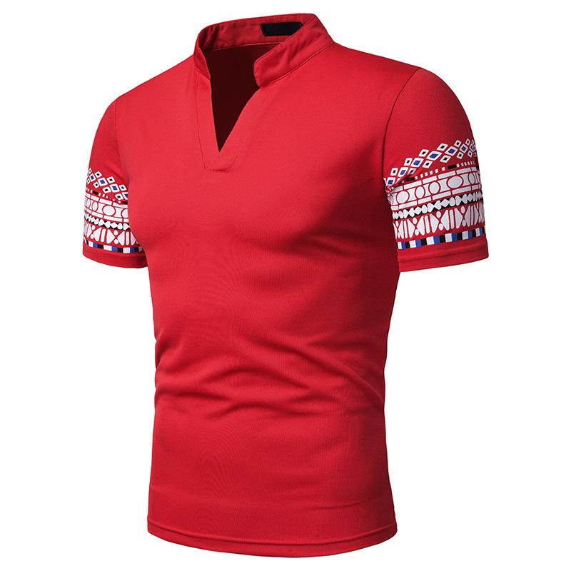 Ashton Mandarin Collared V-Neck Polo Shirt