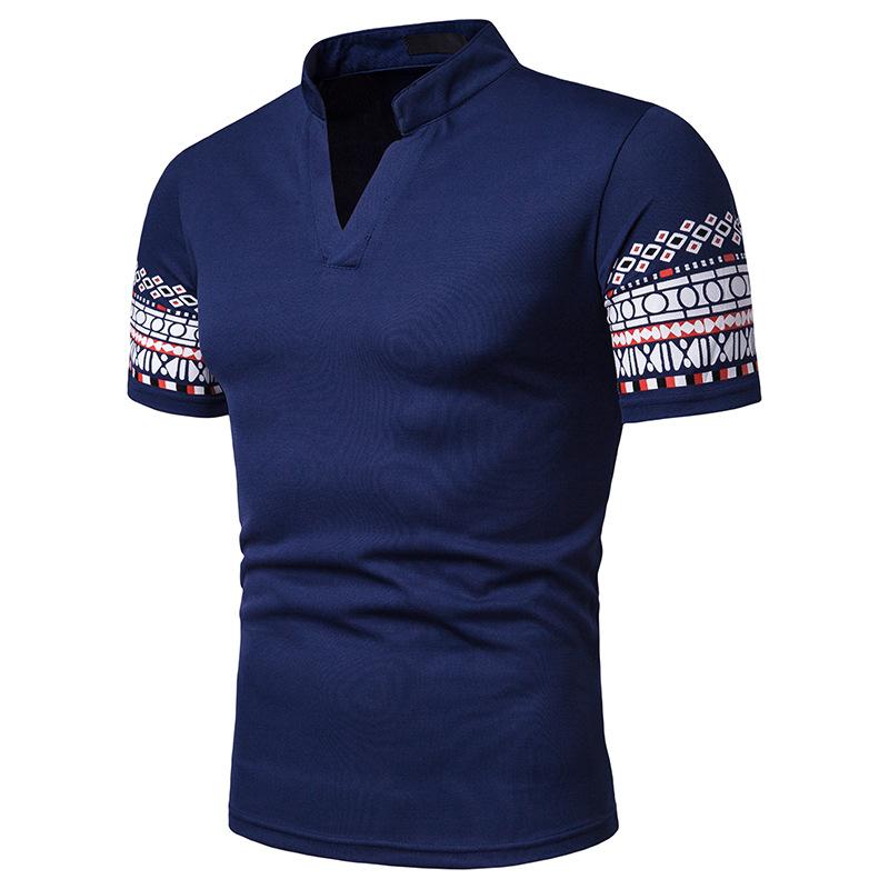 Ashton Mandarin Collared V-Neck Polo Shirt