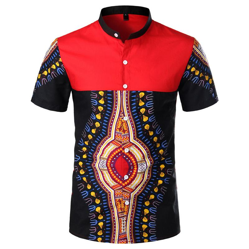 African Dashiki Button-Down Shirt