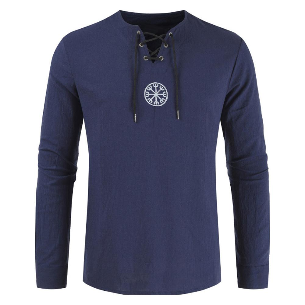 Viking Embroidery Long Sleeve Shirt