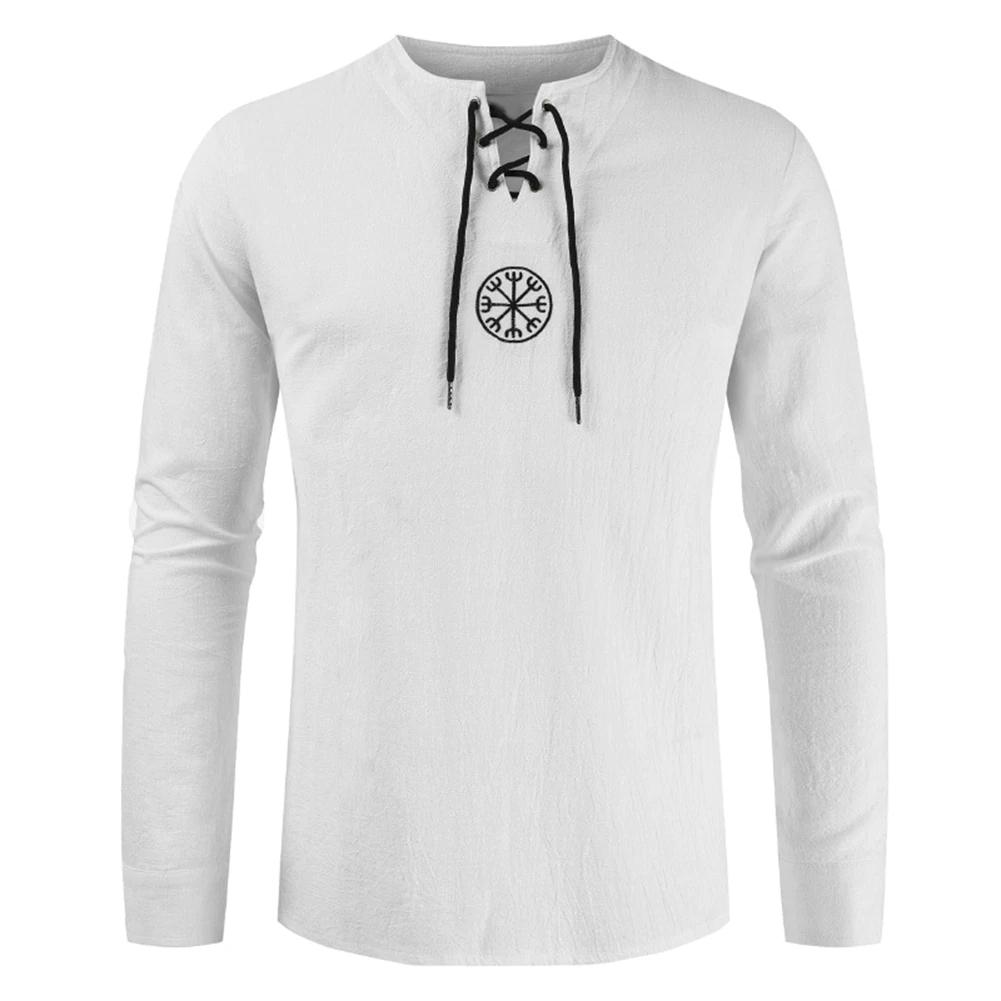 Viking Embroidery Long Sleeve Shirt