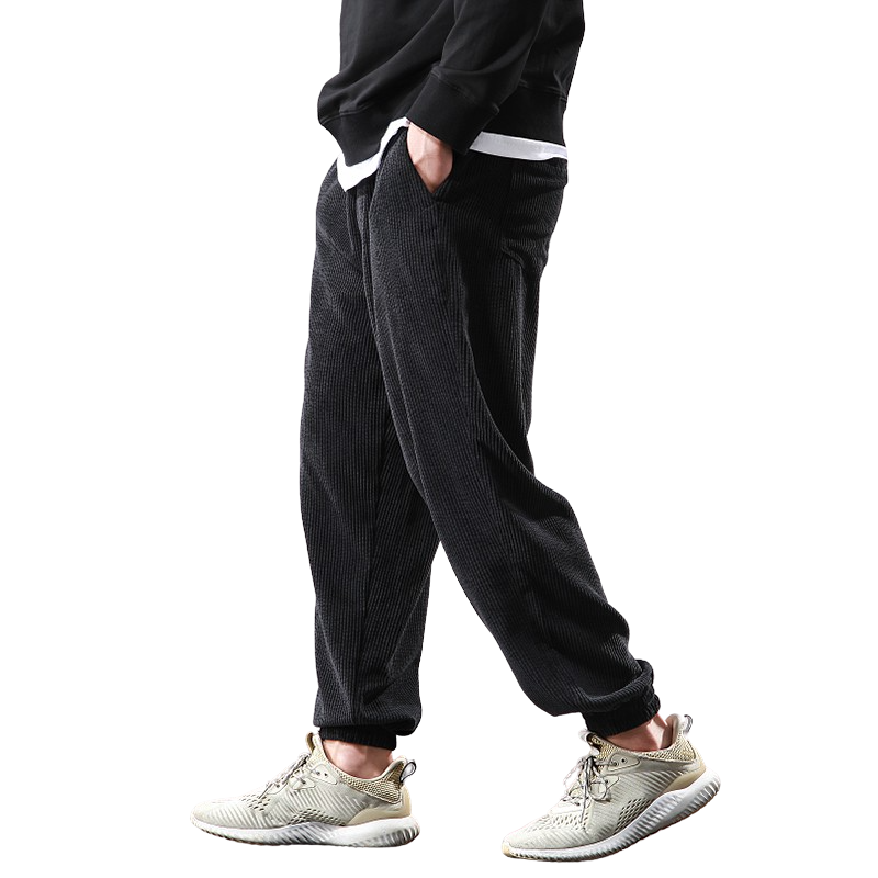 Black Corduroy Joggers