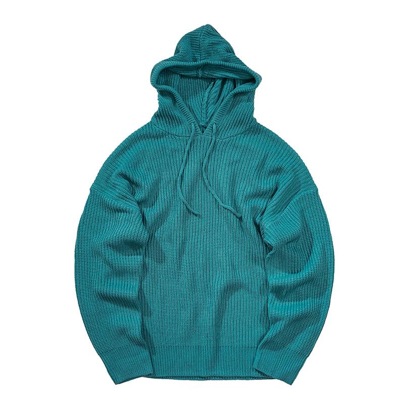 Solid Knitted Hoodie