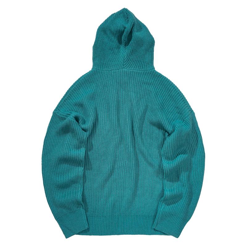 Solid Knitted Hoodie