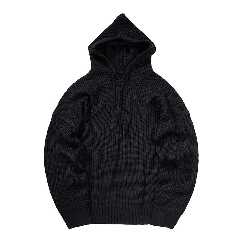 Solid Knitted Hoodie