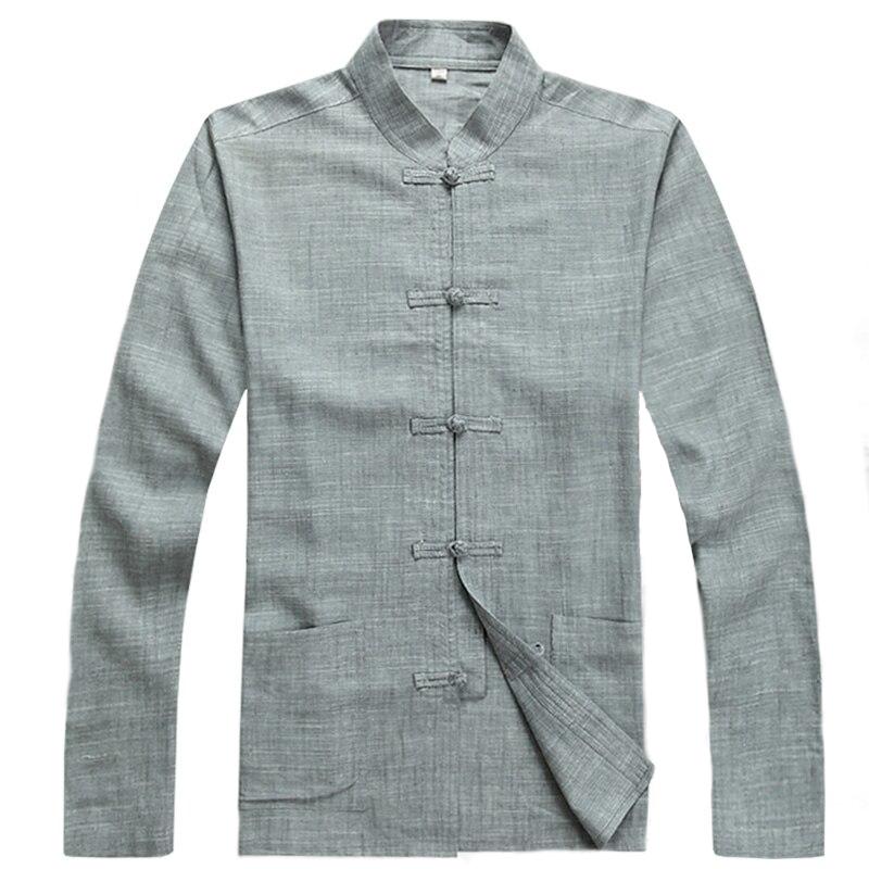 Vintage Eastern Mandarin Button-Down Shirt