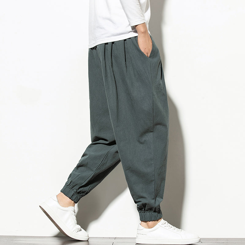 Linen Ankle Banded Joggers