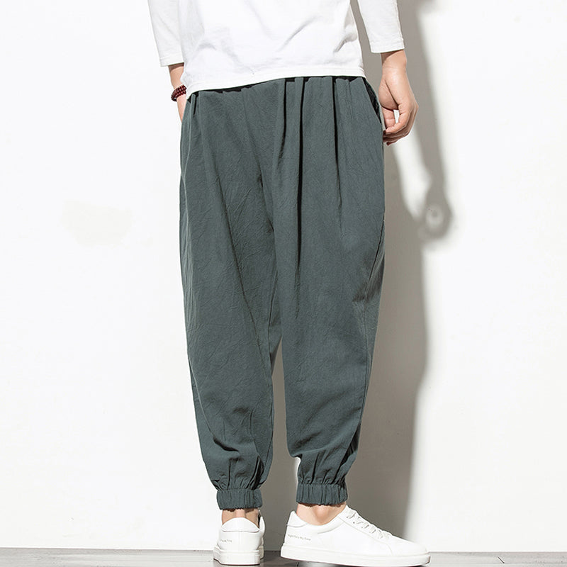 Linen Ankle Banded Joggers