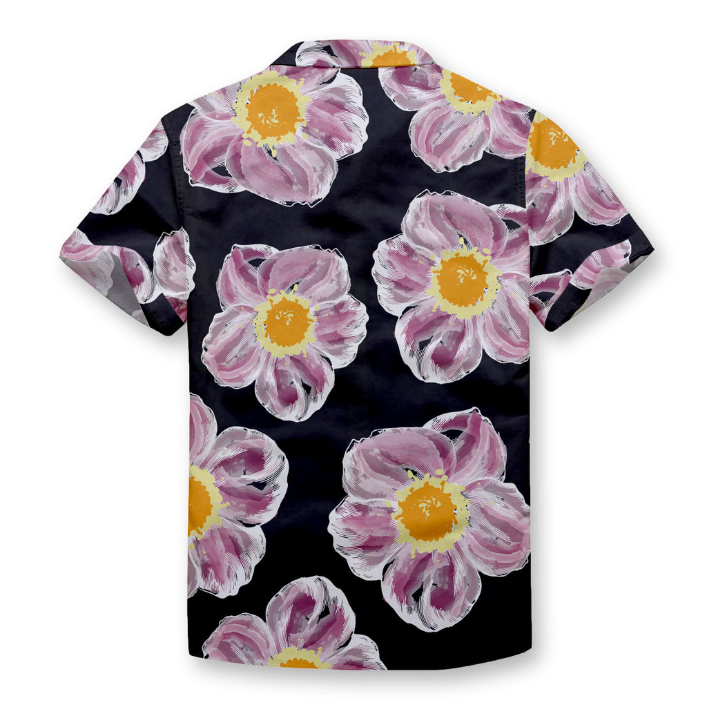 Scribbled Daisy Pattern Button Shirt