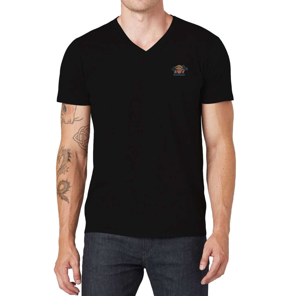 Island Embroidered V-Neck T-Shirt