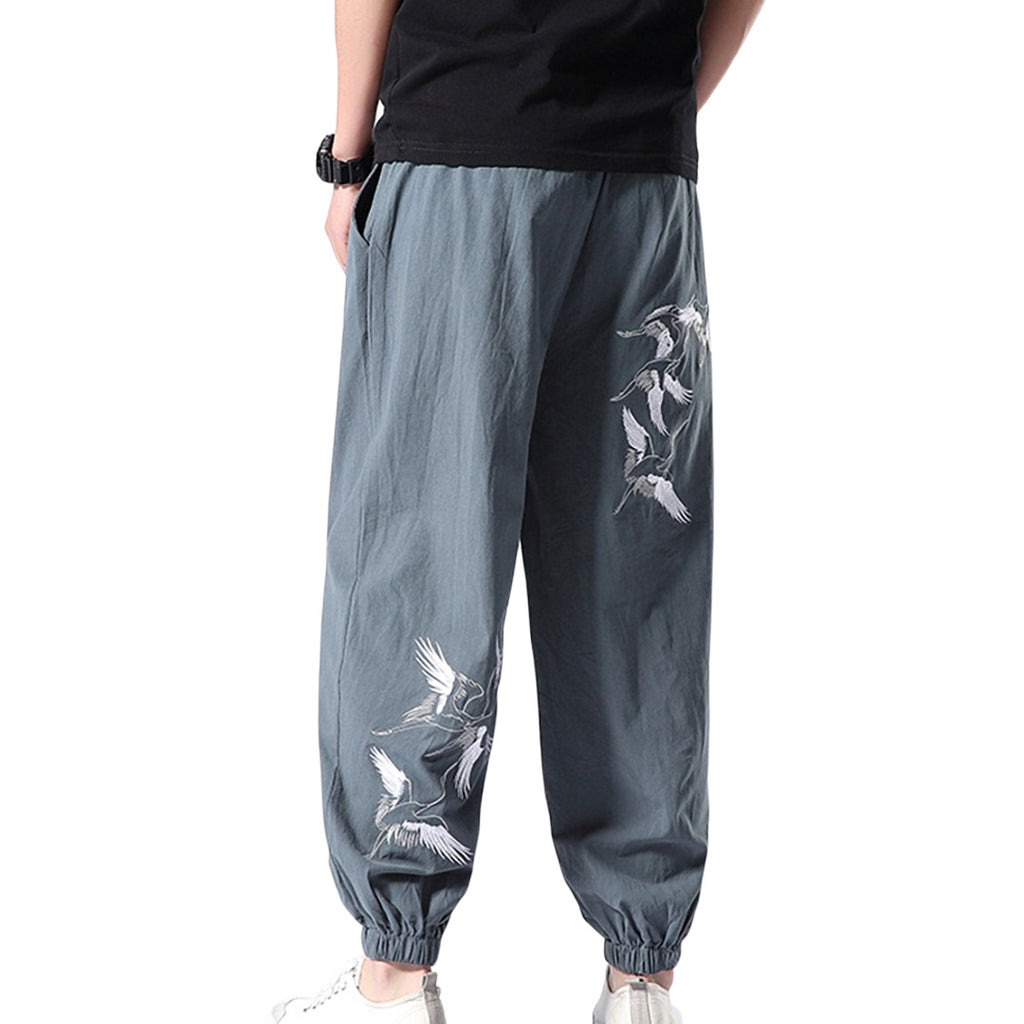 Hummingbird Embroidery Pants