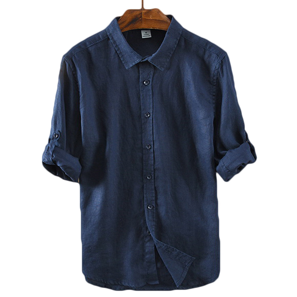 Breathable Linen Blend Button Shirt