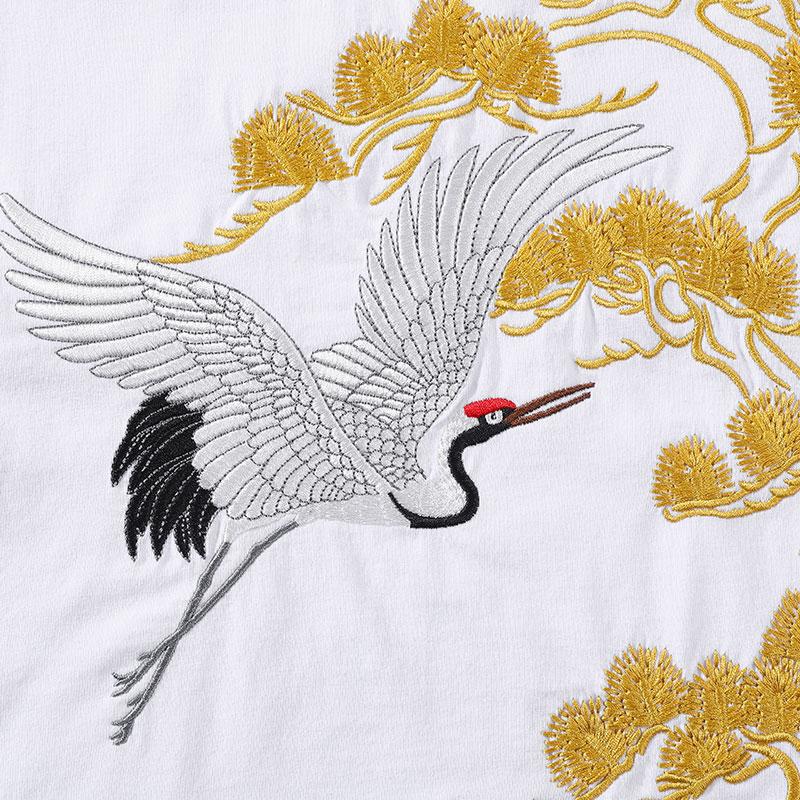 Crane Embroidered T-Shirt