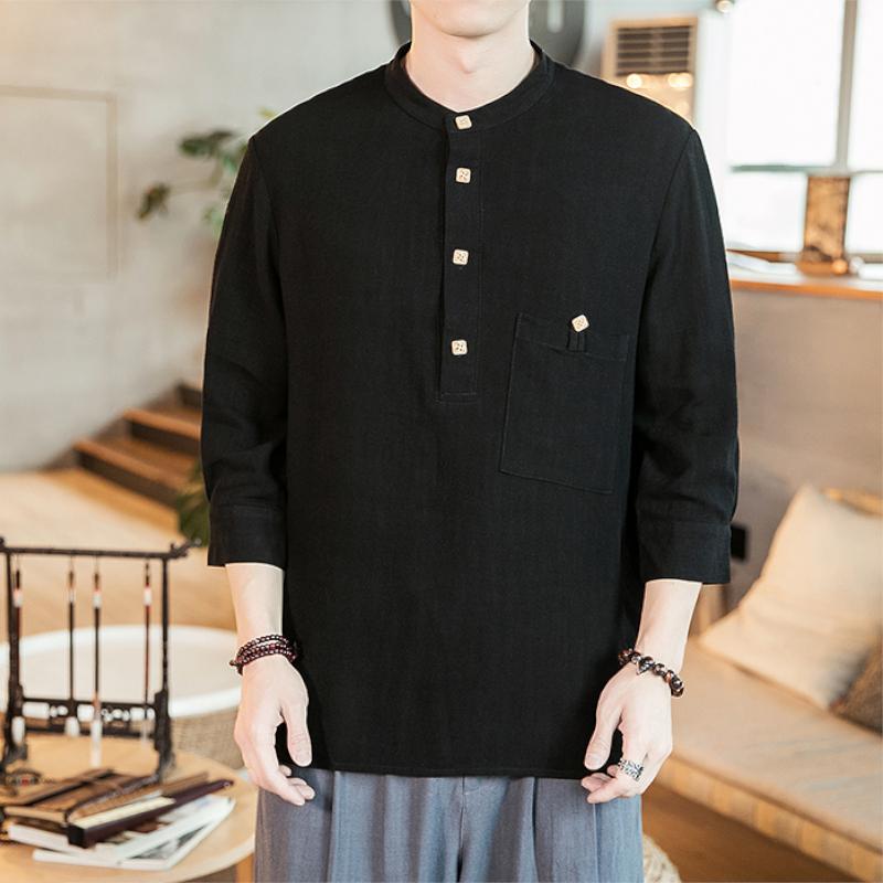 Light Henley Linen Blend Shirt