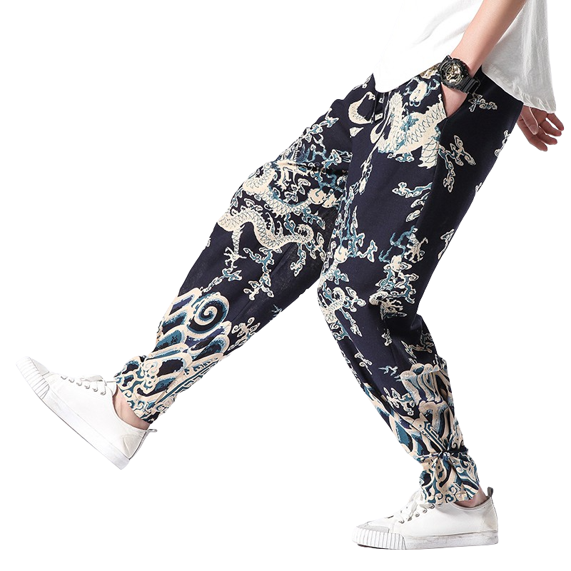 White Dragon Harem Pants