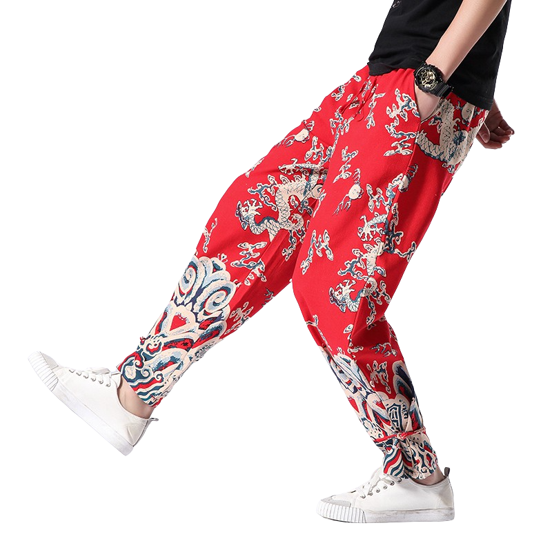 White Dragon Harem Pants