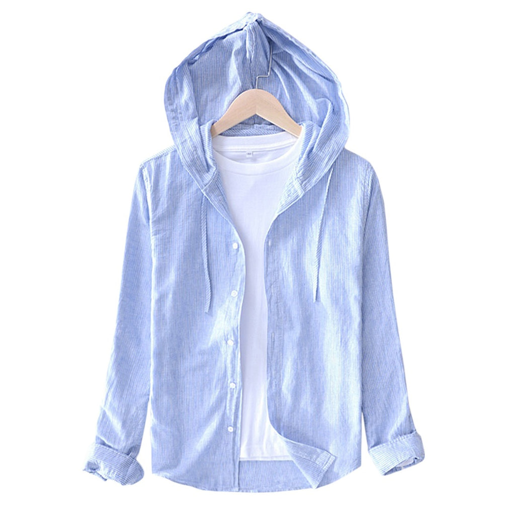 Hensley Linen Blend Hooded Shirt