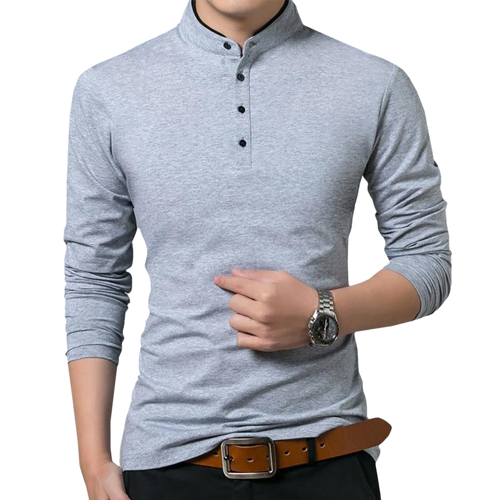 Mandarin Collar Polo Shirt