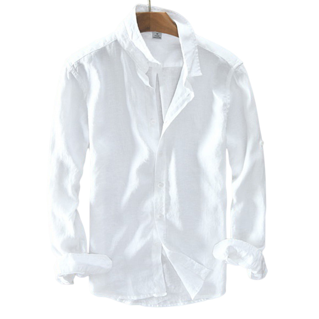 Breathable Linen Blend Button Shirt