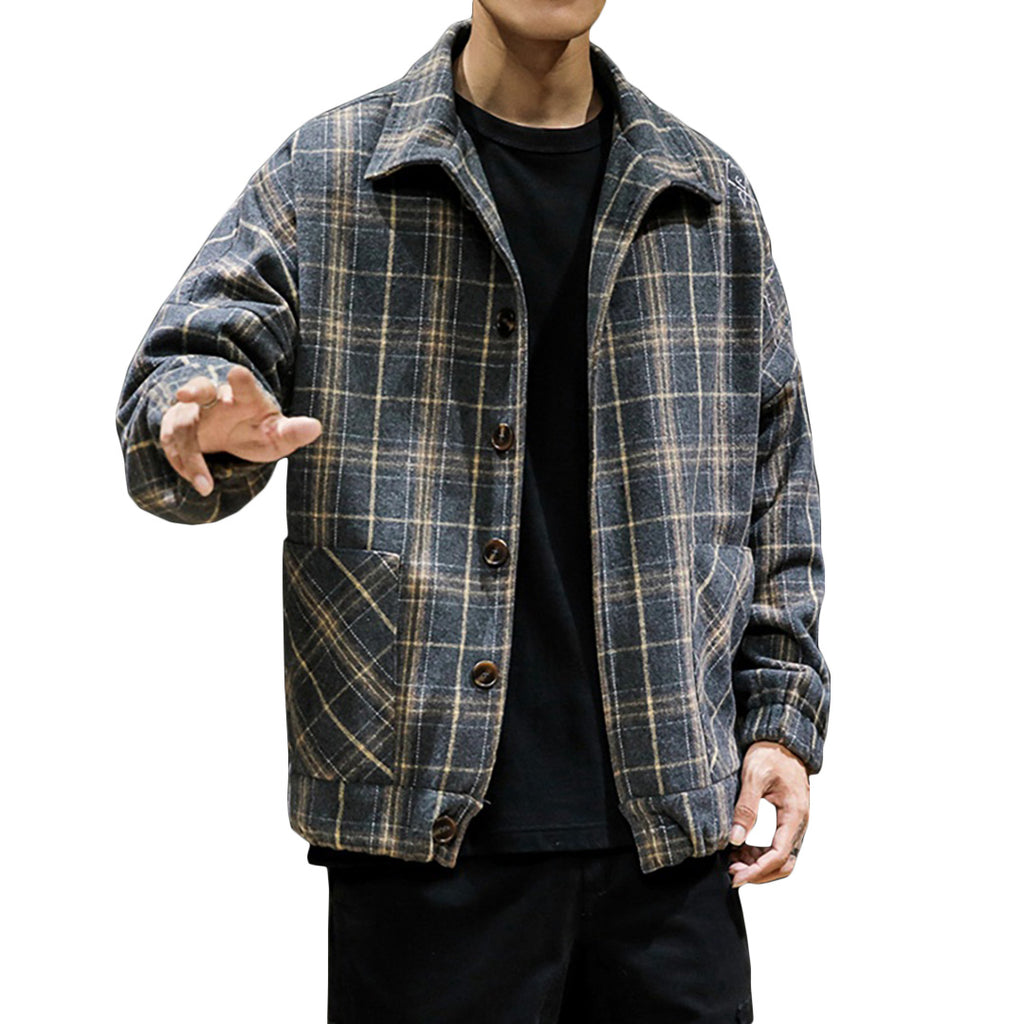 Plaid Flannel Button-Up Jacket