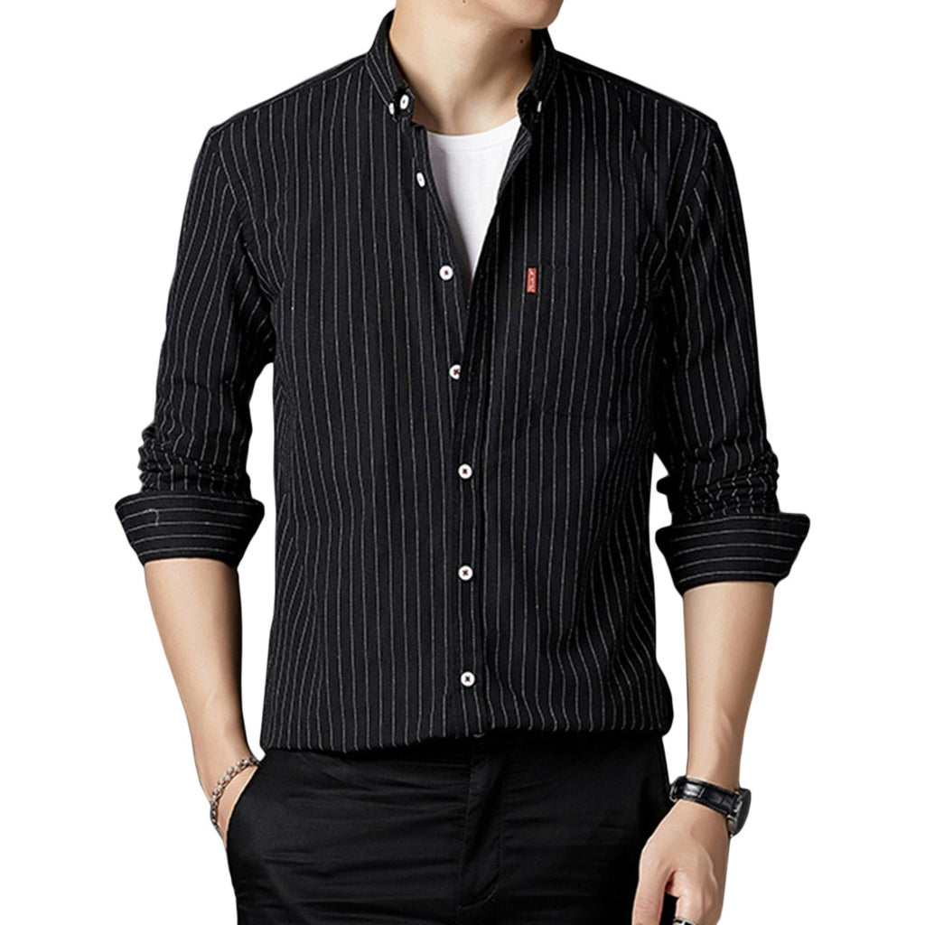 Pinstriped Oxford Button-Down Shirt