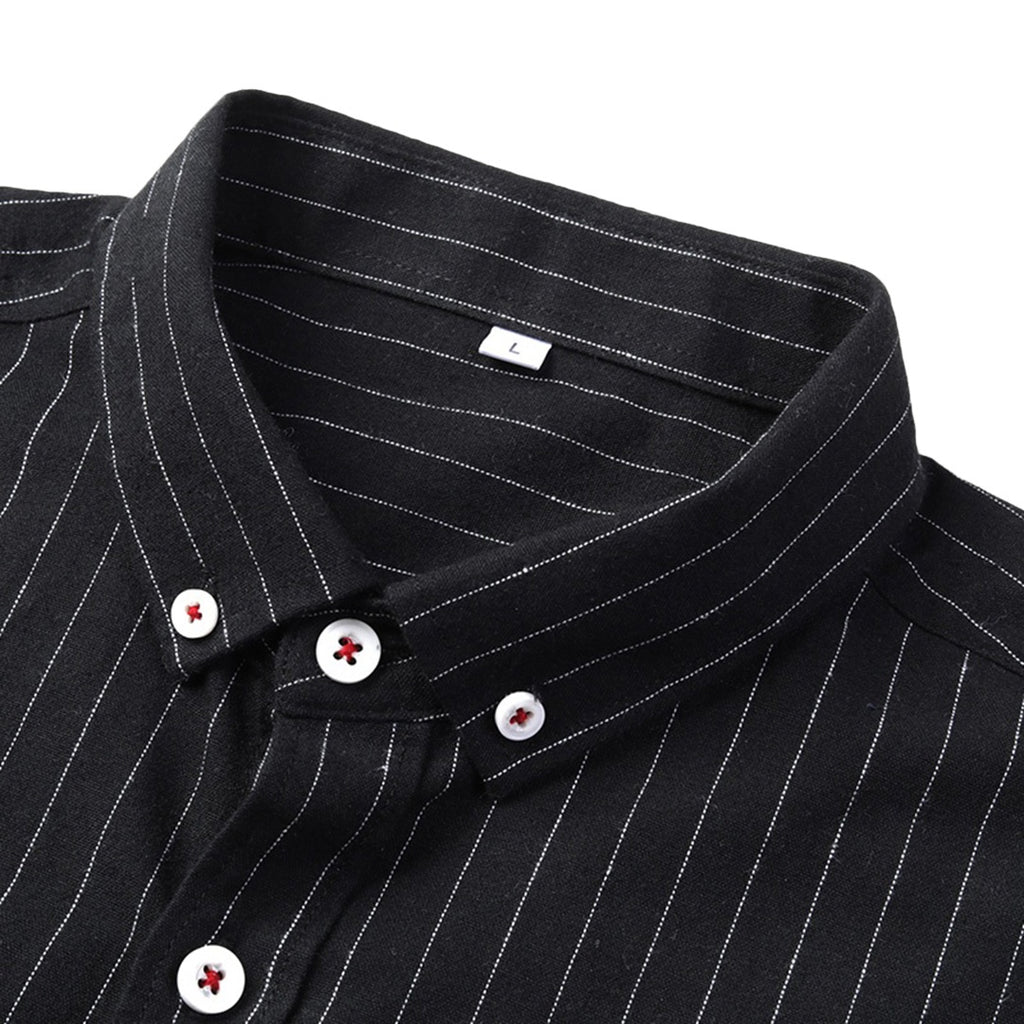 Pinstriped Oxford Button-Down Shirt