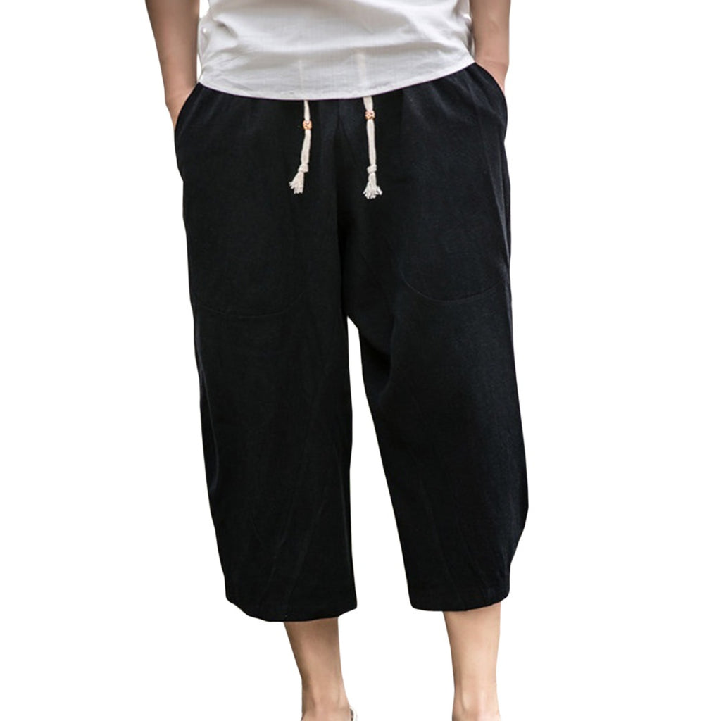 Calf Length Linen Blend Pants