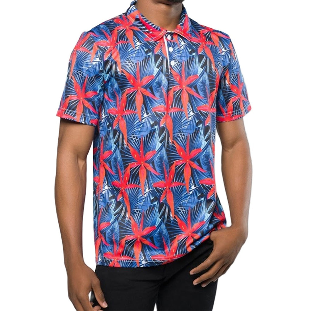 Tropical Print Polo Shirt
