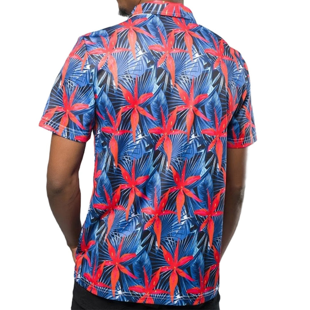 Tropical Print Polo Shirt