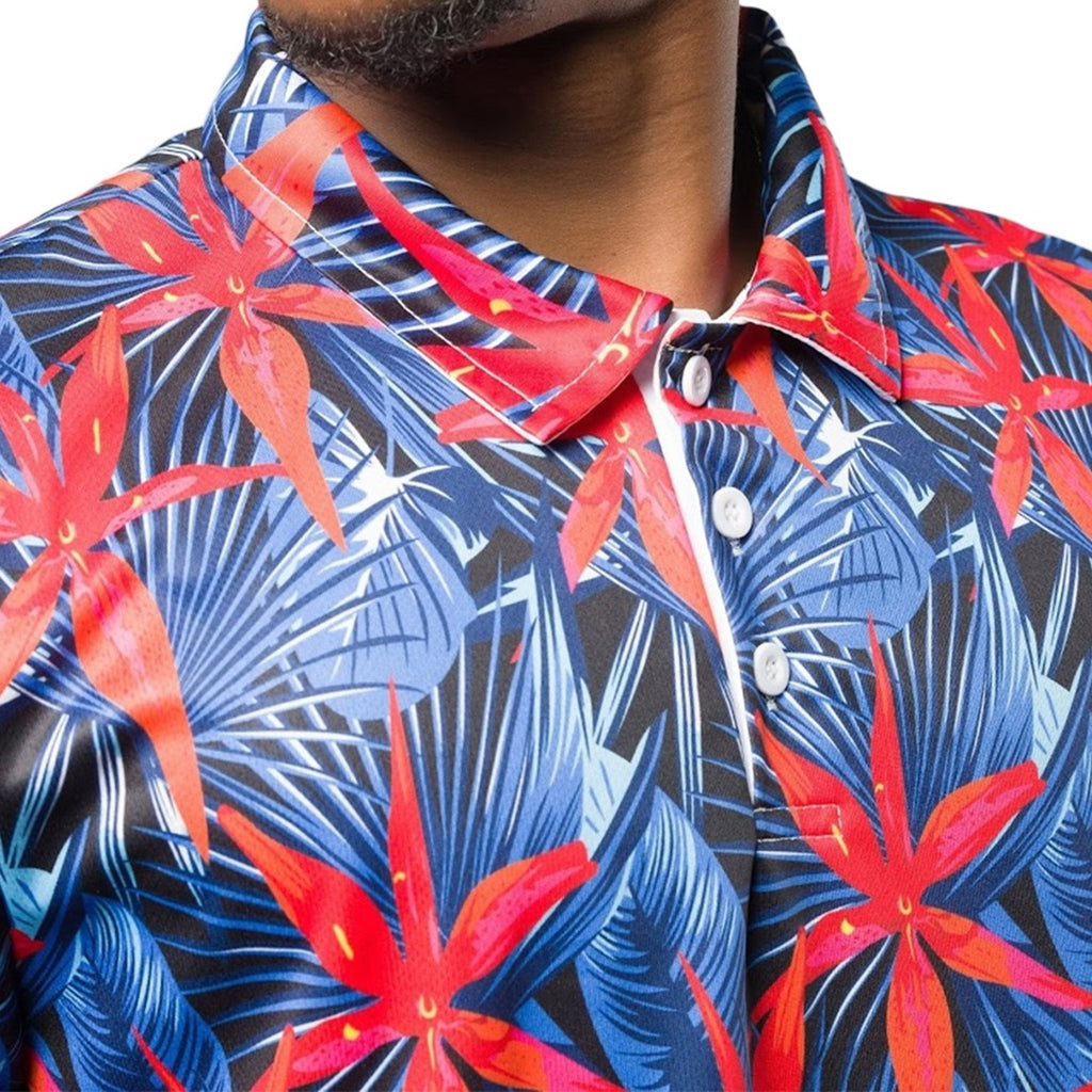 Tropical Print Polo Shirt