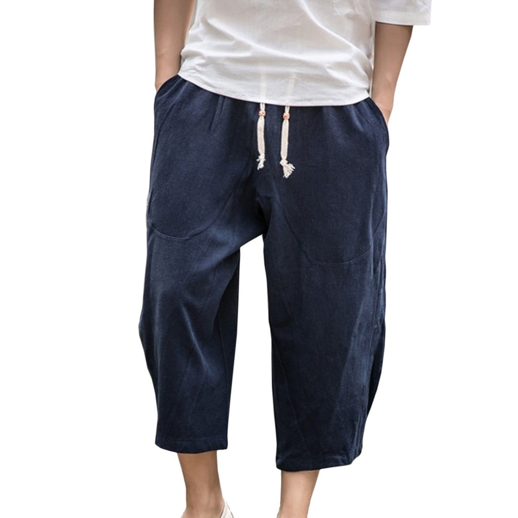 Calf Length Linen Blend Pants