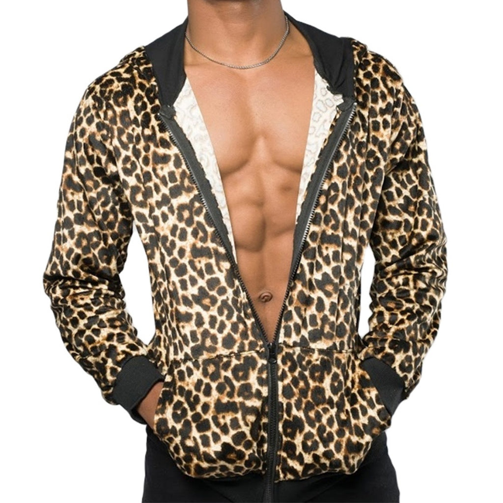Leopard Zip-Up Hoodie