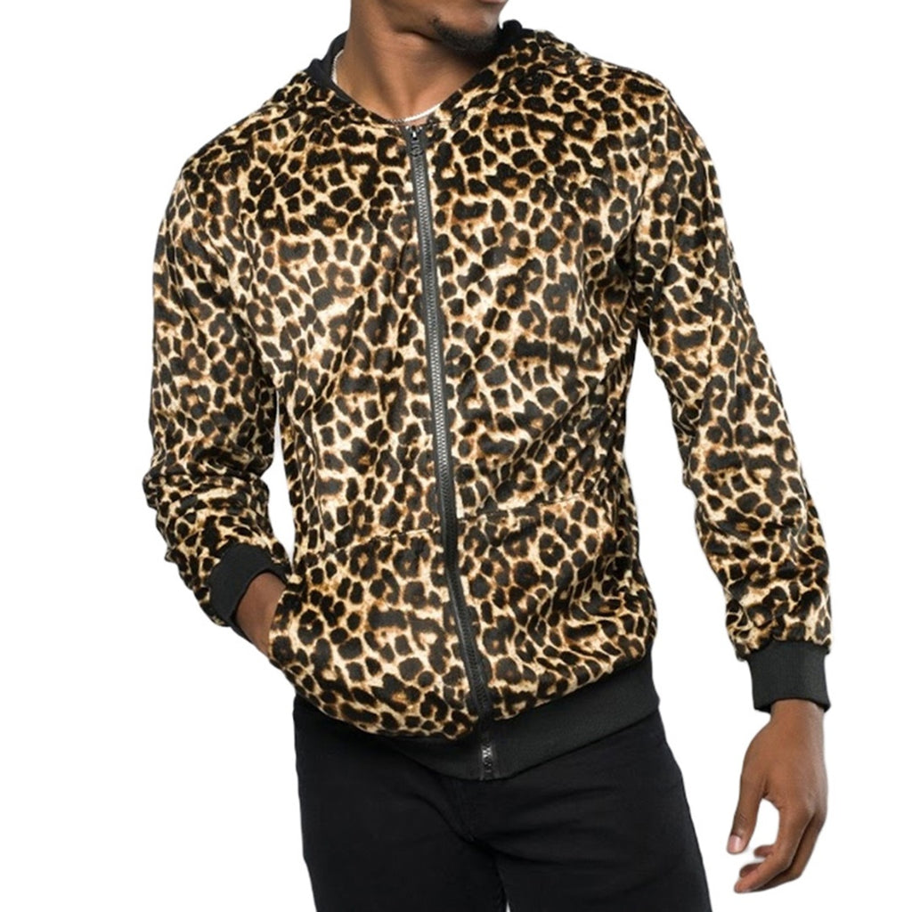 Leopard Zip-Up Hoodie