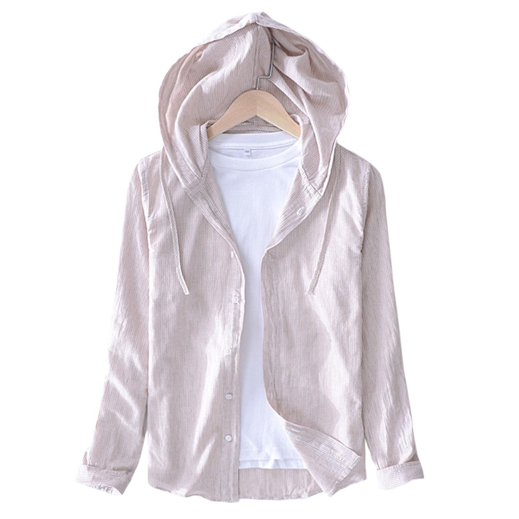 Hensley Linen Blend Hooded Shirt