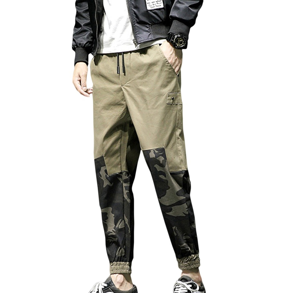 Casual Loose Khaki Velvet Camo Joggers