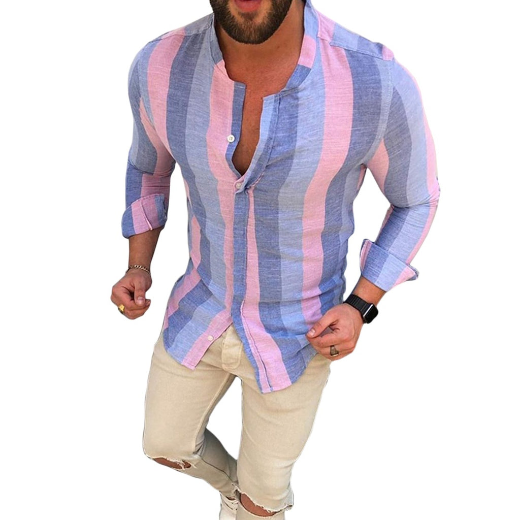 Fashionable Striped Button-Down Shirt