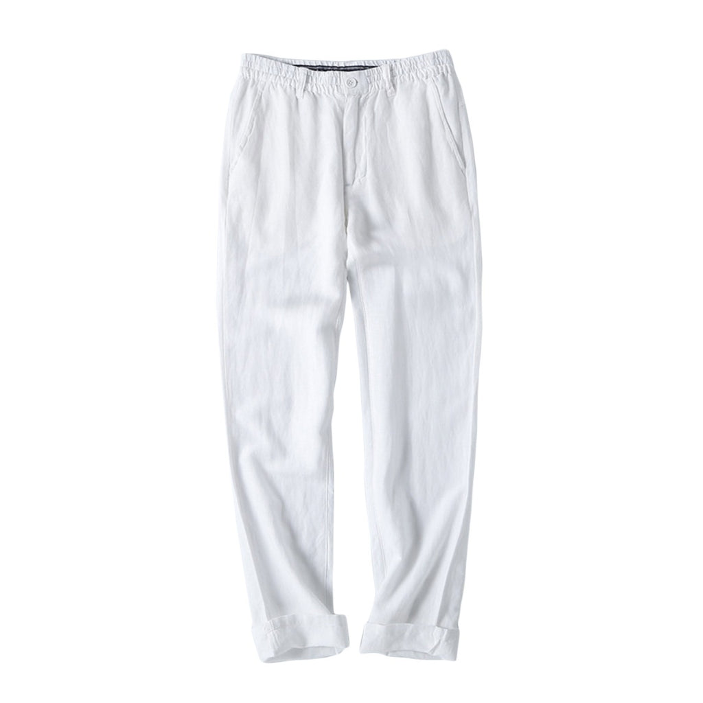 Drawstring Linen Blend Pants